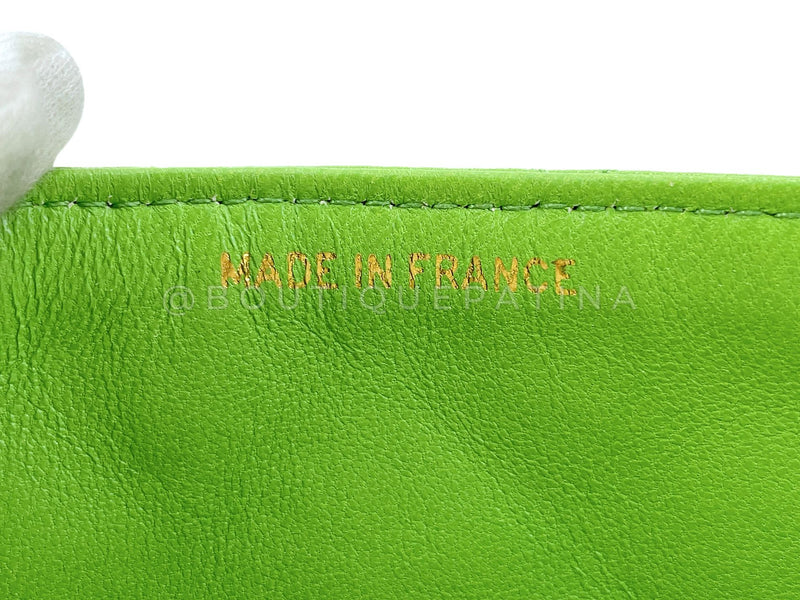 Chanel 1989 Vintage Apple Green Mini Square Flap Bag 24k GHW 7FD