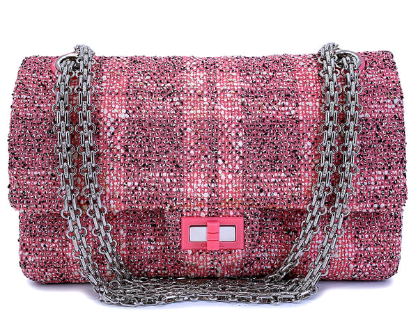 Chanel 2019 Pink Tweed 225 2.55 Reissue Flap Bag RHW M2X