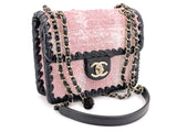 Chanel 2022 Pink Tweed Square Mini Flap Bag GHW W0V