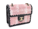 Chanel 2022 Pink Tweed Square Mini Flap Bag GHW W0V