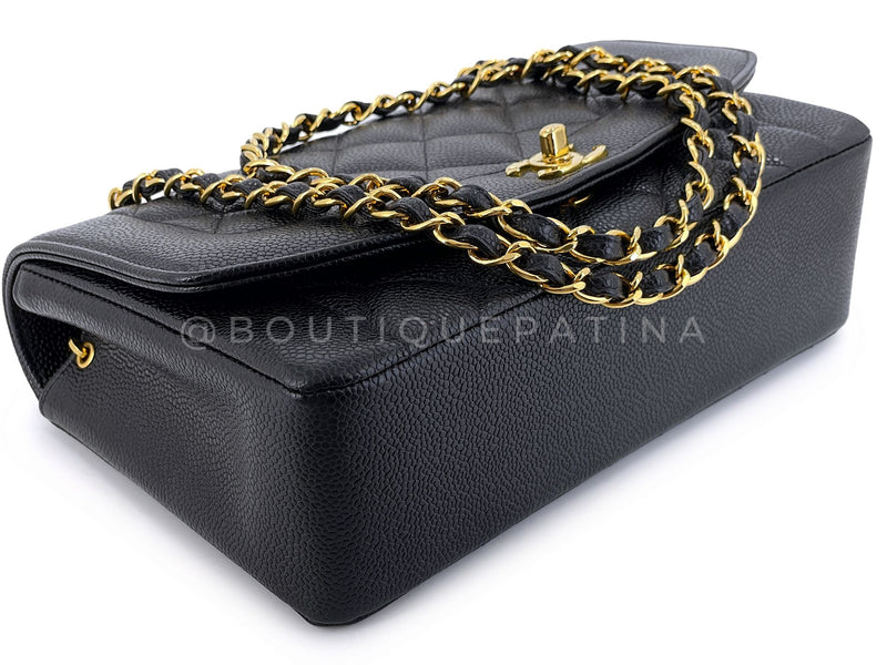 Chanel 1994 Vintage Black Caviar Medium Diana Flap Bag 24k GHW 21Z