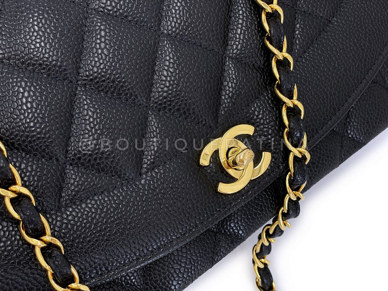 Chanel 1994 Vintage Black Caviar Medium Diana Flap Bag 24k GHW 21Z