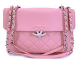 Chanel 2018 Pink CC Goatskin Flap Bag SHW NHS