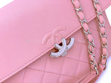 Chanel 2018 Pink CC Goatskin Flap Bag SHW NHS