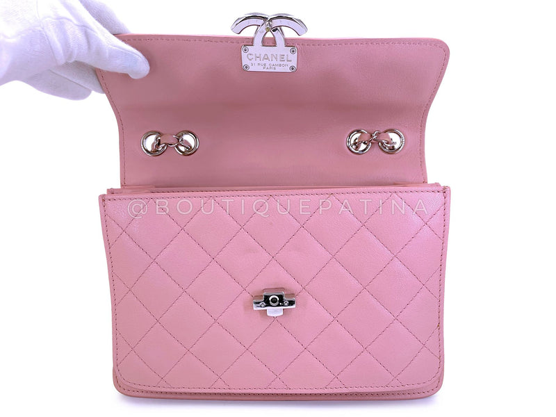 Chanel 2018 Pink CC Goatskin Flap Bag SHW NHS