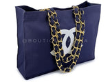 Chanel 1991 Vintage Printed Canvas Chunky Chain Tote Bag 24k GHW VP1