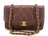 Chanel 1994 Vintage Brown Caviar Small Diana Flap Bag 24k GHW SDC