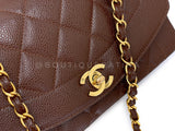 Chanel 1994 Vintage Brown Caviar Small Diana Flap Bag 24k GHW SDC