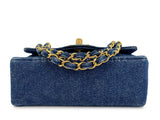 Chanel 1990 Vintage Denim Square Mini Flap Bag 24k GHW OL2