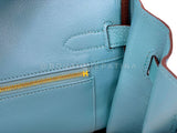 Hermès Blue Cyr Clemence Birkin 30 Tote Bag 24k GHW K16