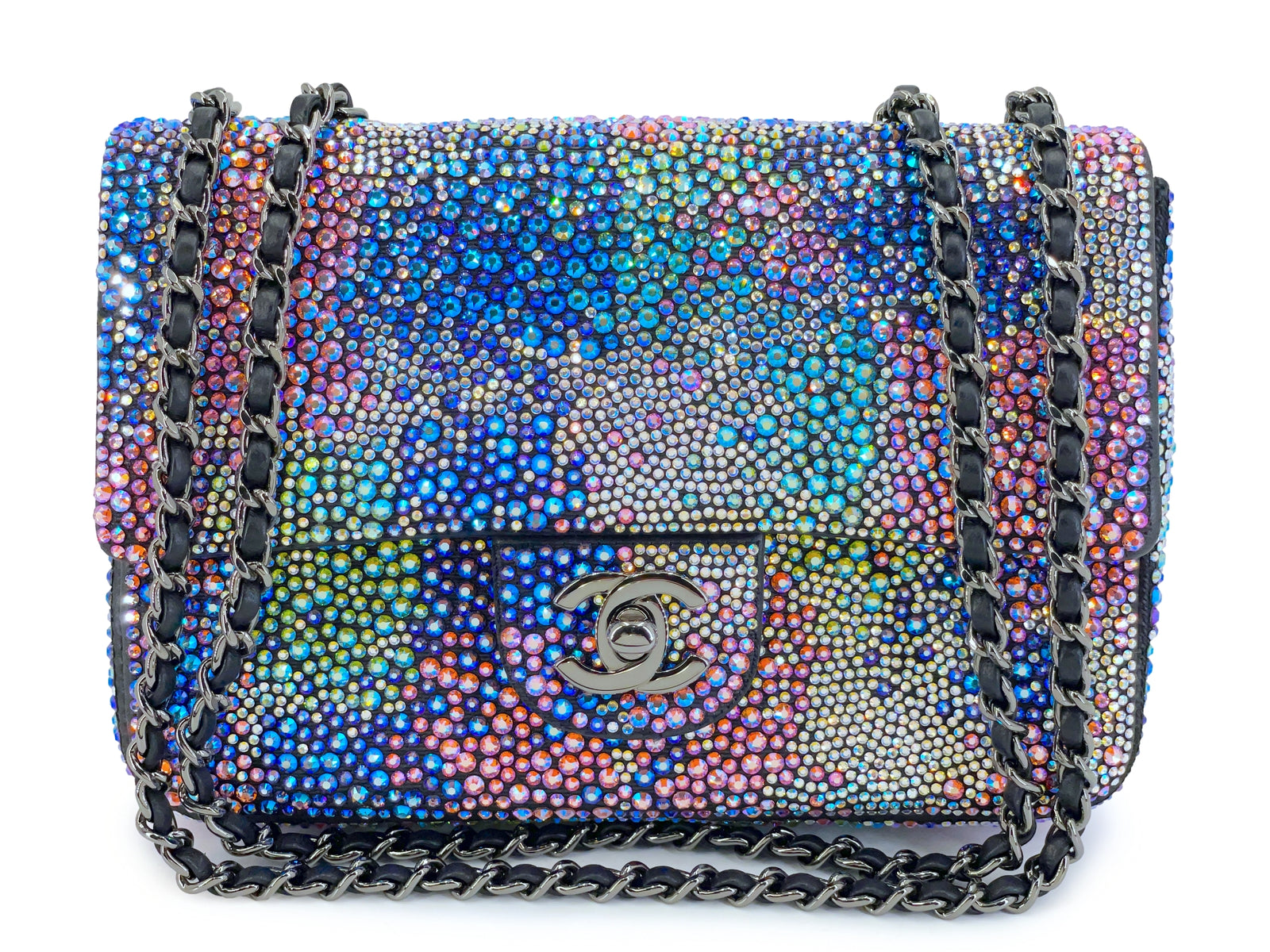 Chanel 22C Rainbow Multicolor Strass Crystal Mermaid Mini Flap Bag