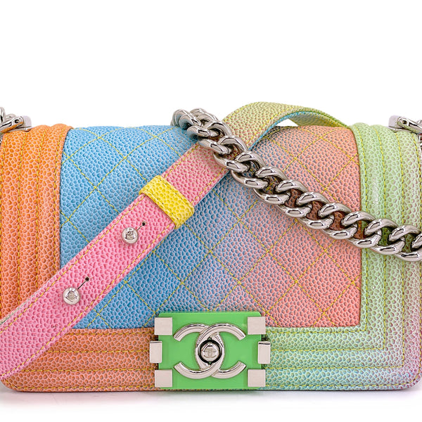 Chanel 17C Rainbow Caviar Coco Cuba Small Boy Flap Bag XLN