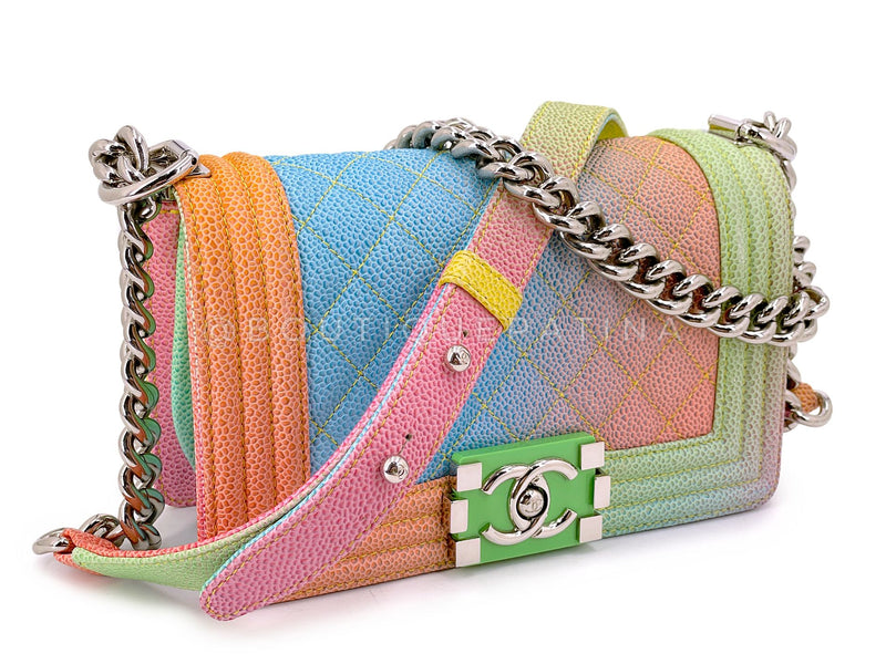 Chanel 17C Rainbow Caviar Coco Cuba Small Boy Flap Bag XLN