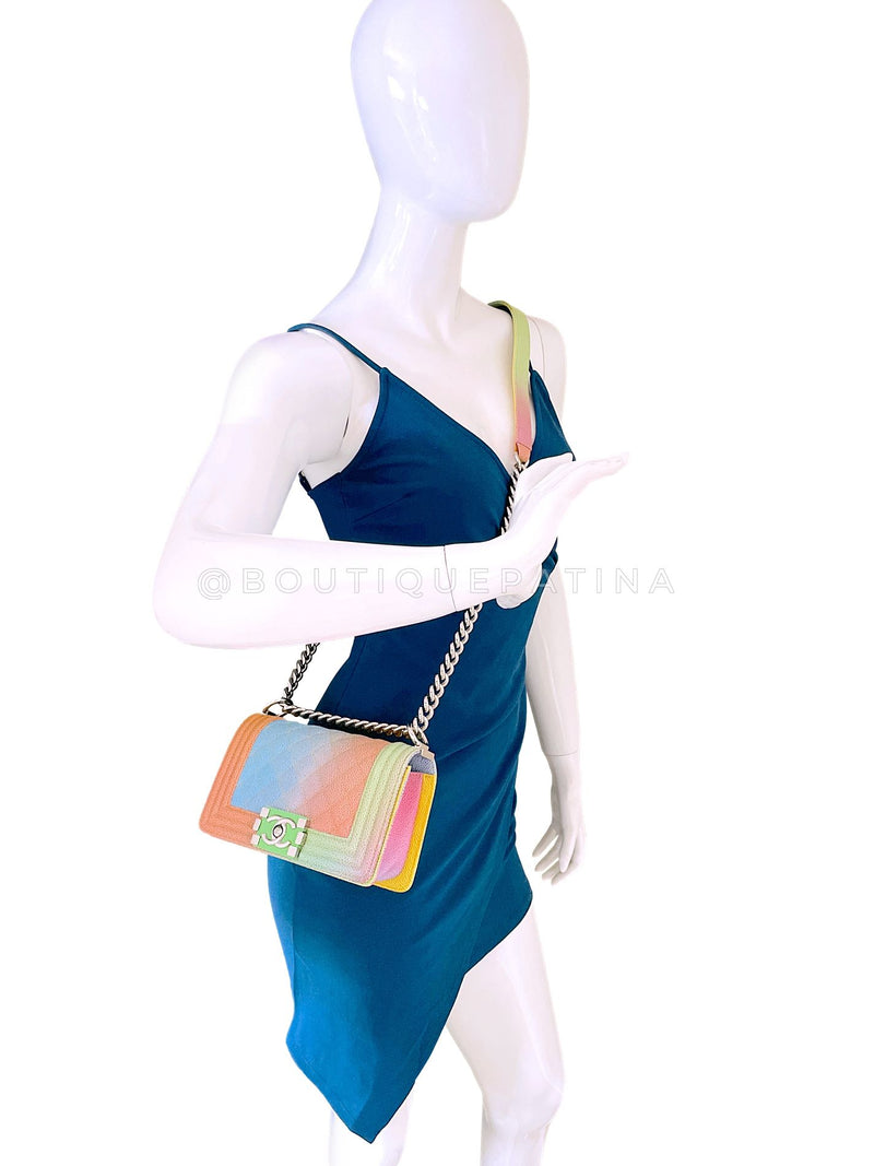Chanel 17C Rainbow Caviar Coco Cuba Small Boy Flap Bag XLN