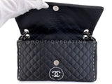 Chanel 2008 Vintage Black Logomania Logo Printed Flap Bag SHW 54Y