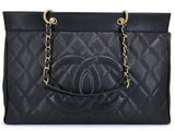 Chanel 2003 Vintage Black Caviar Supermodel Weekender XXL GST Travel Tote Bag 501