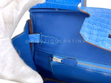 Hermès Blue Mykonos Matte Niloticus Crocodile Birkin 30 Tote Bag PHW MEW