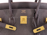 Hermès Brown Chevre Goatskin Birkin 35 Tote Bag 24k GHW