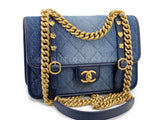 Chanel Ombre Denim Quilted Messenger Flap Bag GHW YOO