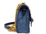 Chanel Ombre Denim Quilted Messenger Flap Bag GHW YOO