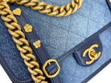 Chanel Ombre Denim Quilted Messenger Flap Bag GHW YOO