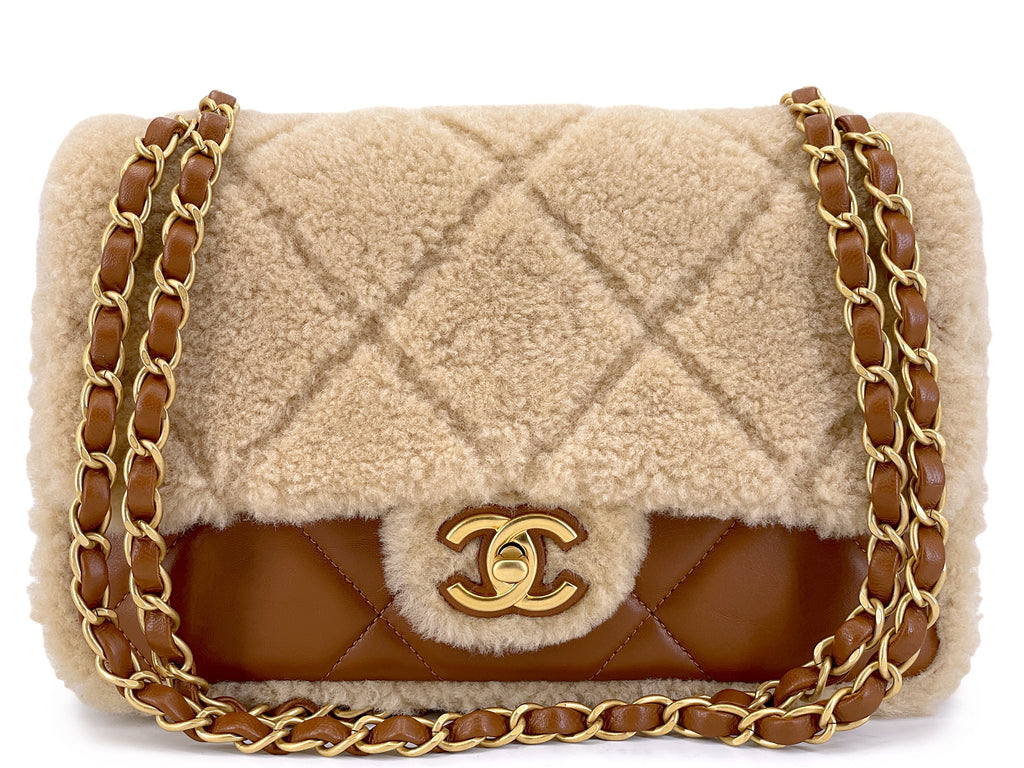 Chanel 24K Brown Shearling Medium Flap Bag GHW DW7 – Boutique Patina