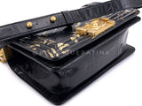 Chanel 19A Egypt Black Crocodile Print Graffiti Boy Bag Small GHW Paris-New York 509