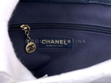 Chanel 2018 Navy Blue Reversed Chevron Convertible Business Tote Bag GHW 996