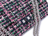 Chanel Pink Green Tweed 225 2.55 Reissue Flap Bag SHW FKC