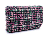 Chanel Pink Green Tweed 2.55 Reissue Wallet on Chain WOC Bag SHW AV4