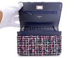 Chanel Pink Green Tweed 2.55 Reissue Wallet on Chain WOC Bag SHW AV4