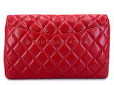 Chanel Red 11in Caviar Timeless Classic Clutch on Chain Bag SHW YXQ