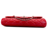 Chanel Red 11in Caviar Timeless Classic Clutch on Chain Bag SHW YXQ