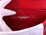 Chanel Red 11in Caviar Timeless Classic Clutch on Chain Bag SHW YXQ