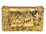 Chanel 19A Egypt Gold Crocodile Print Graffiti Boy Bag Medium GHW Paris-New York 8VU