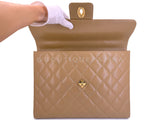 Chanel 1995 Vintage Taupe Beige Caviar Briefcase Tote Bag 24k GHW 7Z0