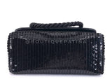 Chanel 1986 Vintage Black Sequin Evening Clutch Crossbody Bag K2J