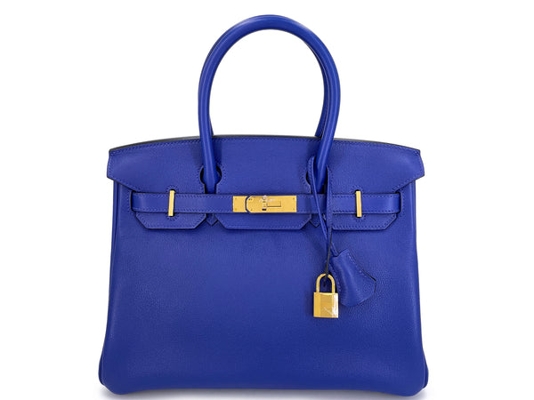 Hermès Birkin 30 Bleu Electric Novillo Tote Bag 24k GHW QC5