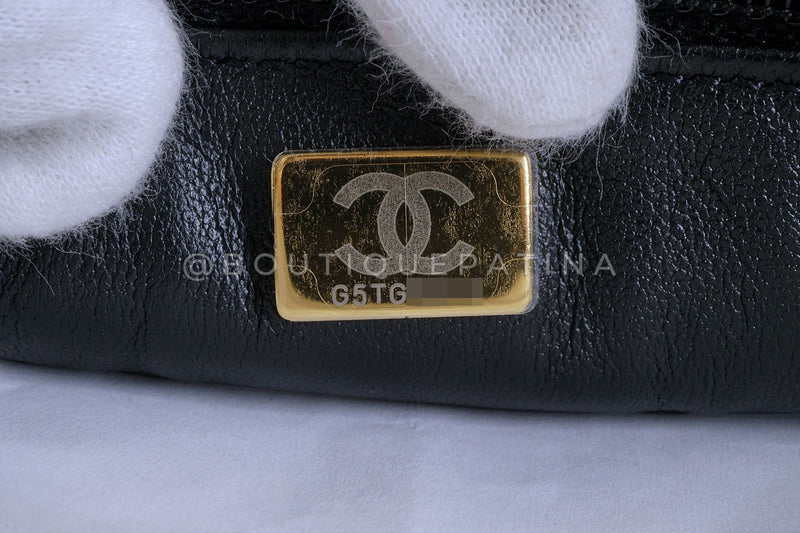 Chanel Black Shearling Muff Flap Bag GHW P0H