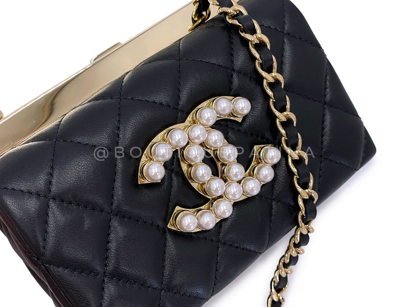 Chanel 23A Pearl CC Logo Framed Minaudière Evening Clutch Bag GHW H2I