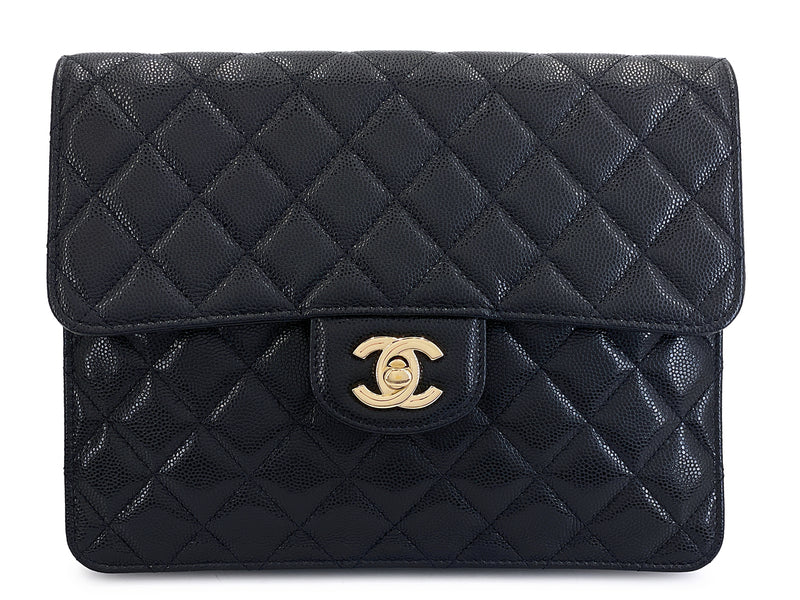 Chanel 2020 Black Caviar Timeless Clutch Bag GHW T3M