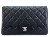 Chanel 2014 Timeless Black Caviar Clutch on Chain Flap Bag SHW OB7