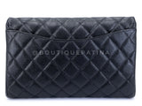 Chanel 2014 Timeless Black Caviar Clutch on Chain Flap Bag SHW OB7