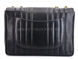 Chanel 1994 Vintage Black Caviar Jumbo Classic Flap Bag 24k GHW Mademoiselle DKV