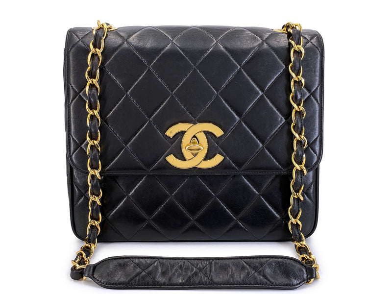 Chanel Vintage 1995 Square Tall Crossbody Flap Bag 24k GHW PF5