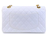 Chanel 1998 Vintage White Caviar Medium Classic Double Flap Bag 24k GHW 4RF