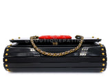 Chanel 2010 Paris-Shanghai Black Resin Plexiglass Clutch on Chain Bag 9OE