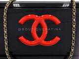 Chanel 2010 Paris-Shanghai Black Resin Plexiglass Clutch on Chain Bag 9OE