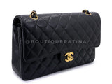 Chanel 2003 Vintage Black Caviar Medium Classic Double Flap Bag 24k GHW D3R