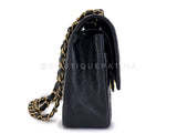 Chanel 2003 Vintage Black Caviar Medium Classic Double Flap Bag 24k GHW D3R